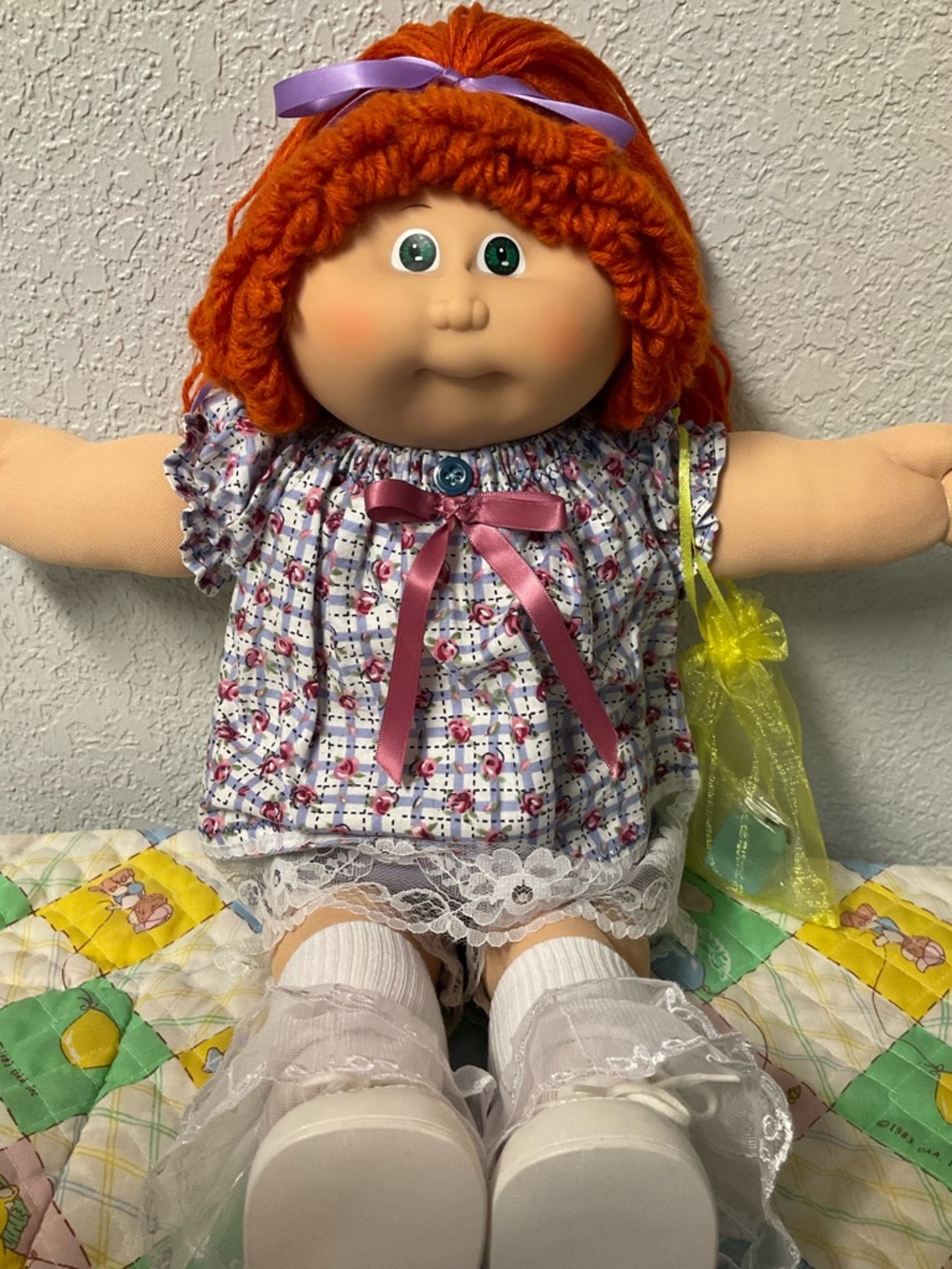 VERY RARE VTG Cabbage Patch Kid Girl Tsukuda-JAPAN Red Single Ponytail HM#1 1984